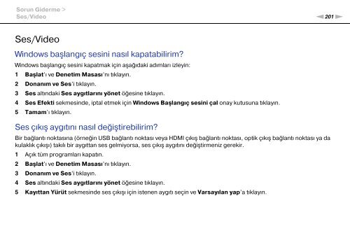 Sony VPCSA4A4E - VPCSA4A4E Mode d'emploi Turc