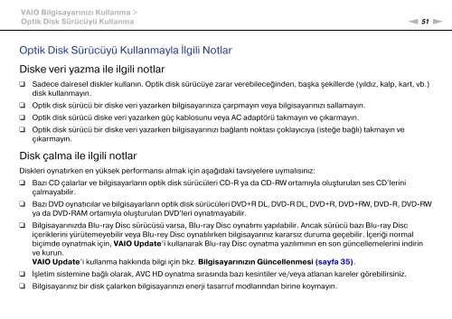 Sony VPCSA4A4E - VPCSA4A4E Mode d'emploi Turc