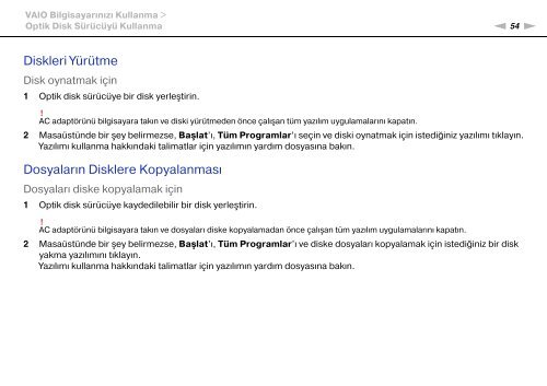 Sony VPCSA4A4E - VPCSA4A4E Mode d'emploi Turc