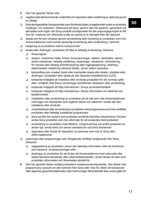 Sony VPCSA4A4E - VPCSA4A4E Documents de garantie Norv&eacute;gien