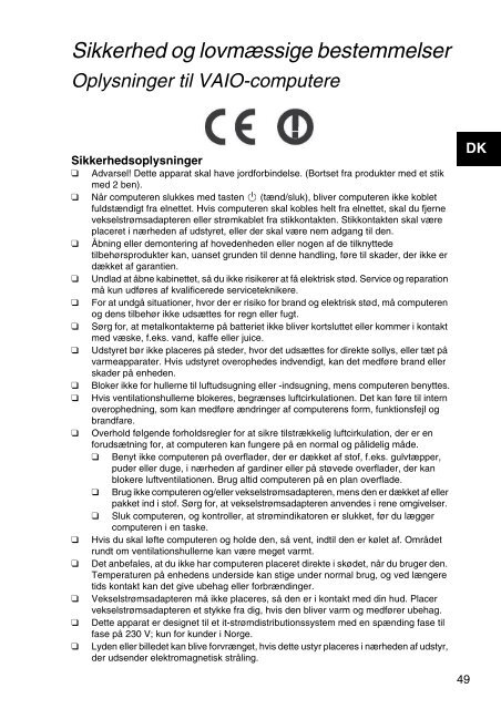 Sony VPCSA4A4E - VPCSA4A4E Documents de garantie Norv&eacute;gien