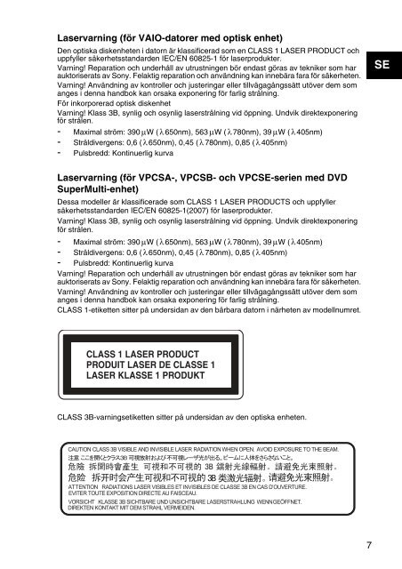 Sony VPCSA4A4E - VPCSA4A4E Documents de garantie Norv&eacute;gien