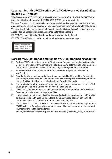 Sony VPCSA4A4E - VPCSA4A4E Documents de garantie Norv&eacute;gien