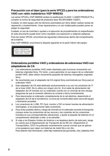 Sony VPCSA4A4E - VPCSA4A4E Documents de garantie Espagnol