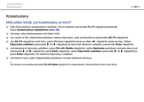 Sony VPCSA4A4E - VPCSA4A4E Consignes d&rsquo;utilisation Finlandais