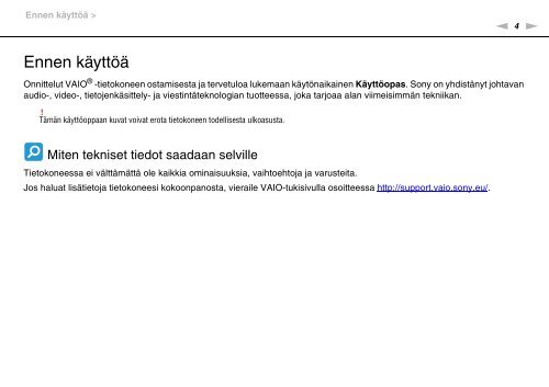 Sony VPCSA4A4E - VPCSA4A4E Consignes d&rsquo;utilisation Finlandais