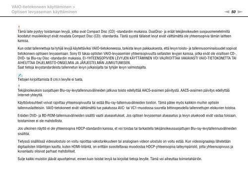Sony VPCSA4A4E - VPCSA4A4E Consignes d&rsquo;utilisation Finlandais
