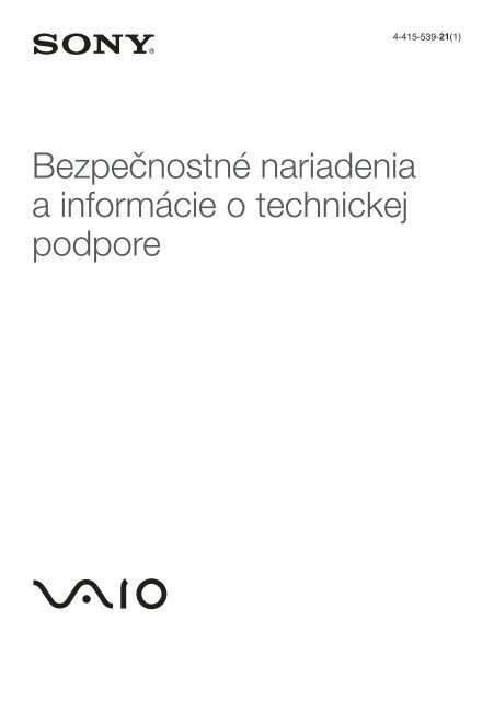 Sony VPCSA4A4E - VPCSA4A4E Documents de garantie Slovaque