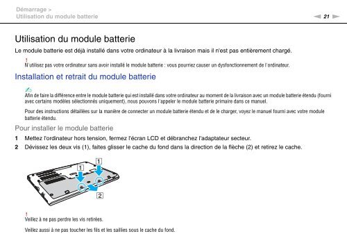 Sony VPCSA4A4E - VPCSA4A4E Mode d'emploi Fran&ccedil;ais