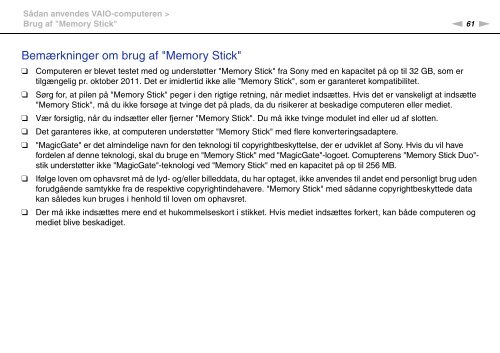 Sony VPCSA4A4E - VPCSA4A4E Mode d'emploi Danois