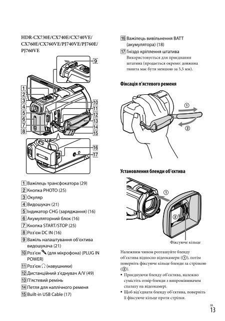 Sony HDR-PJ760E - HDR-PJ760E Consignes d&rsquo;utilisation Russe