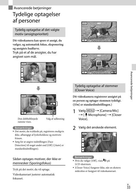 Sony HDR-PJ760E - HDR-PJ760E Consignes d&rsquo;utilisation Danois