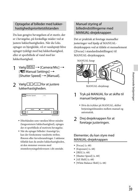 Sony HDR-PJ760E - HDR-PJ760E Consignes d&rsquo;utilisation Danois