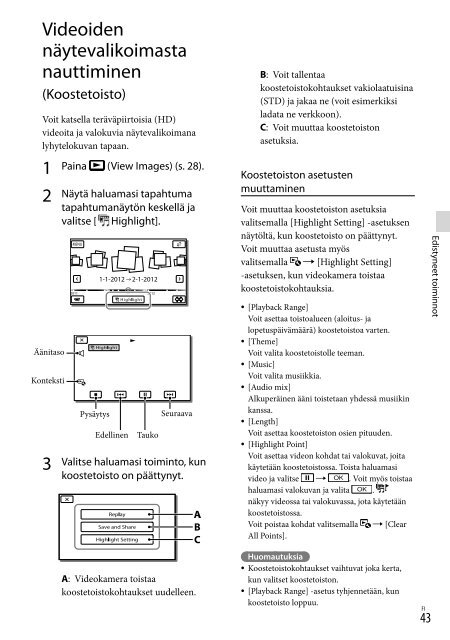 Sony HDR-PJ760E - HDR-PJ760E Consignes d&rsquo;utilisation Danois