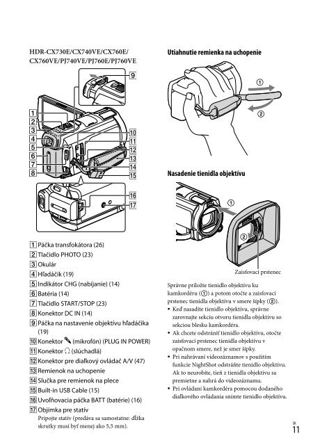 Sony HDR-PJ760E - HDR-PJ760E Consignes d&rsquo;utilisation Tch&egrave;que