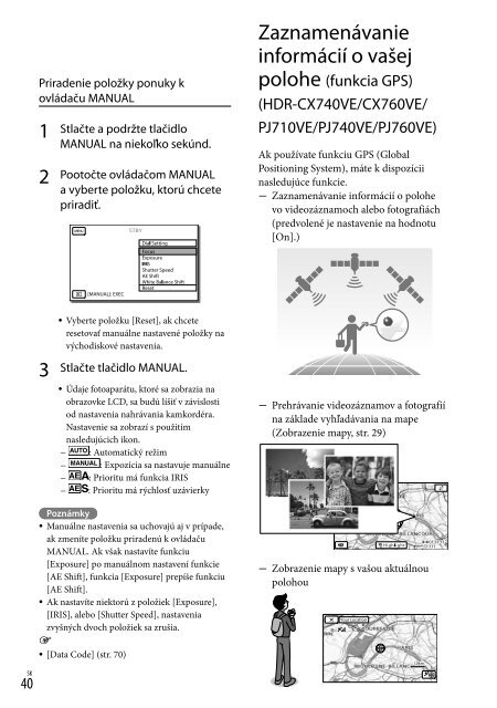 Sony HDR-PJ760E - HDR-PJ760E Consignes d&rsquo;utilisation Tch&egrave;que