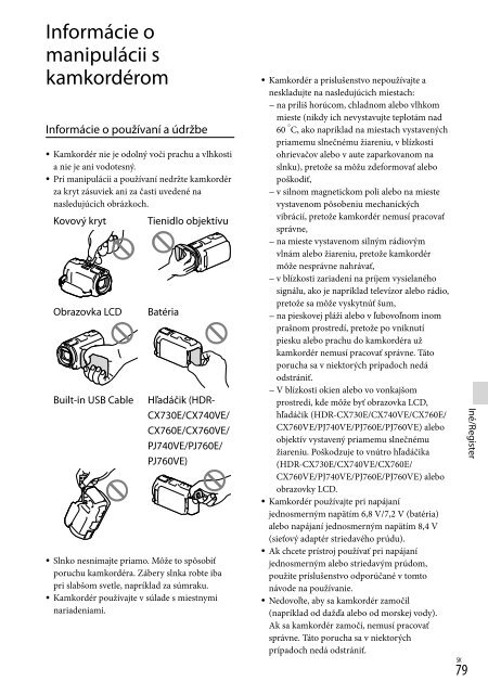 Sony HDR-PJ760E - HDR-PJ760E Consignes d&rsquo;utilisation Tch&egrave;que