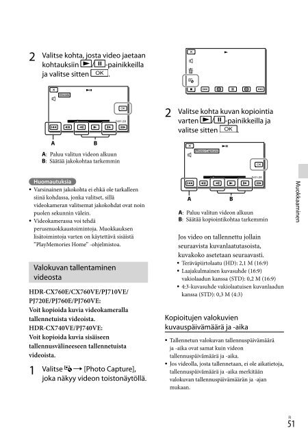 Sony HDR-PJ760E - HDR-PJ760E Consignes d&rsquo;utilisation Su&eacute;dois