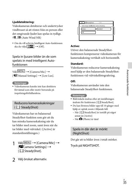 Sony HDR-PJ760E - HDR-PJ760E Consignes d&rsquo;utilisation Su&eacute;dois