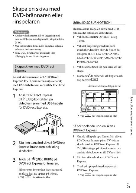 Sony HDR-PJ760E - HDR-PJ760E Consignes d&rsquo;utilisation Su&eacute;dois