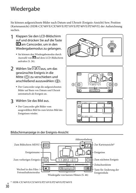 Sony HDR-PJ760E - HDR-PJ760E Consignes d&rsquo;utilisation