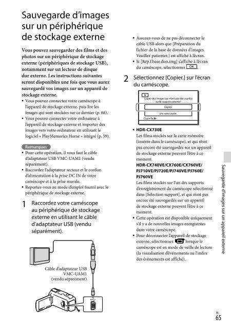 Sony HDR-PJ760E - HDR-PJ760E Consignes d&rsquo;utilisation