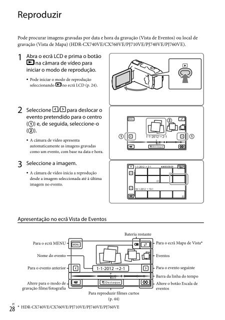 Sony HDR-PJ760E - HDR-PJ760E Consignes d&rsquo;utilisation Grec