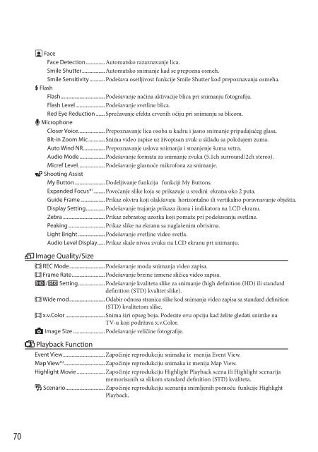 Sony HDR-PJ760E - HDR-PJ760E Mode d'emploi Serbe