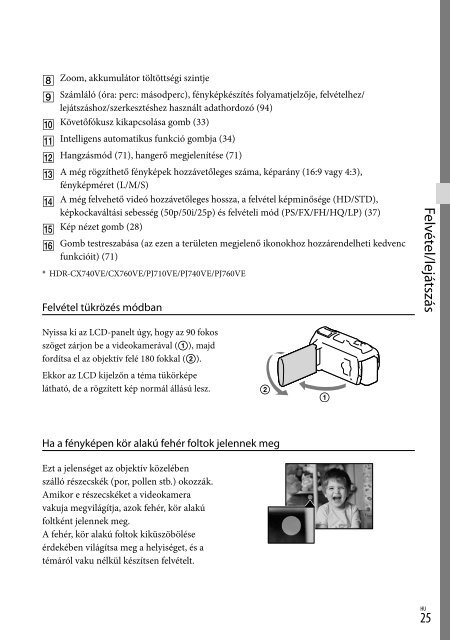 Sony HDR-PJ760E - HDR-PJ760E Consignes d&rsquo;utilisation Polonais