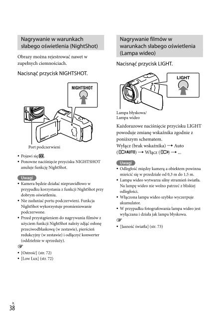 Sony HDR-PJ760E - HDR-PJ760E Consignes d&rsquo;utilisation Polonais