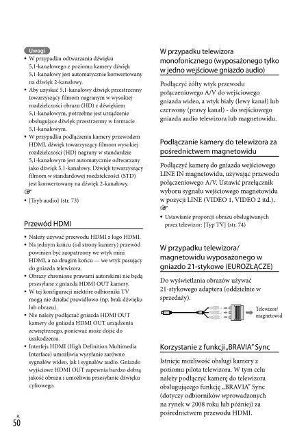 Sony HDR-PJ760E - HDR-PJ760E Consignes d&rsquo;utilisation Polonais