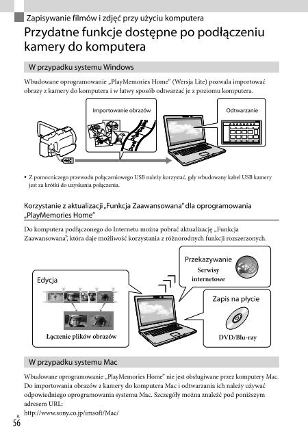 Sony HDR-PJ760E - HDR-PJ760E Consignes d&rsquo;utilisation Polonais