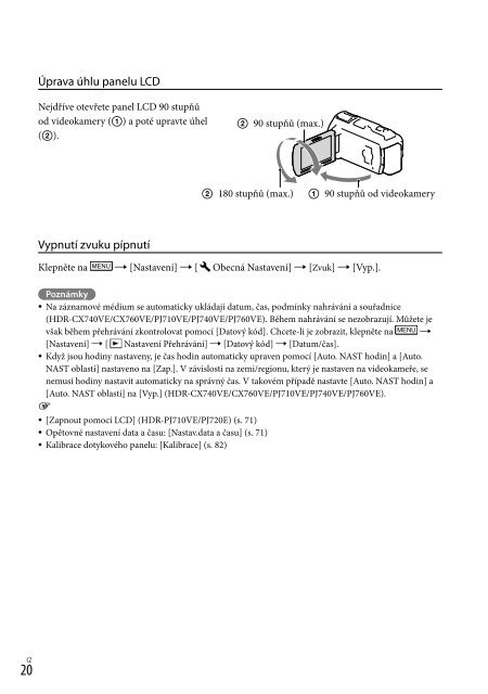 Sony HDR-PJ760E - HDR-PJ760E Consignes d&rsquo;utilisation Slovaque