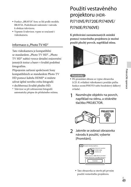 Sony HDR-PJ760E - HDR-PJ760E Consignes d&rsquo;utilisation Slovaque