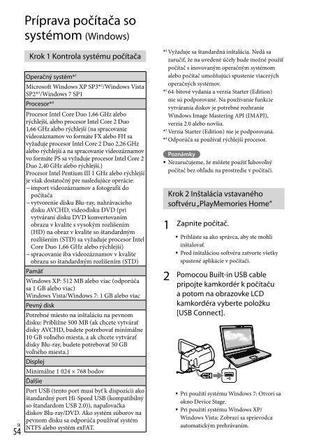 Sony HDR-PJ760E - HDR-PJ760E Consignes d&rsquo;utilisation Slovaque