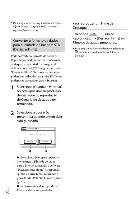 Sony HDR-PJ760E - HDR-PJ760E Consignes d&rsquo;utilisation Portugais