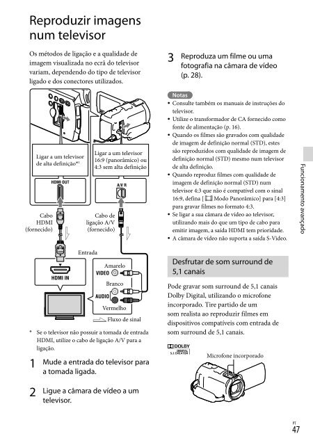 Sony HDR-PJ760E - HDR-PJ760E Consignes d&rsquo;utilisation Portugais