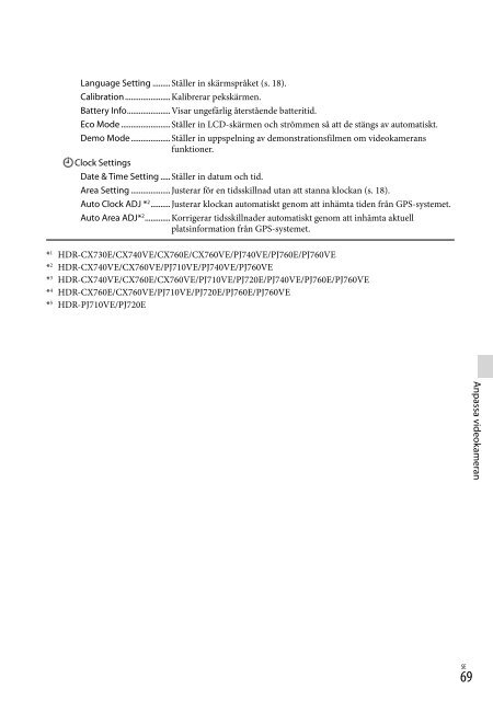 Sony HDR-PJ760E - HDR-PJ760E Consignes d&rsquo;utilisation Finlandais