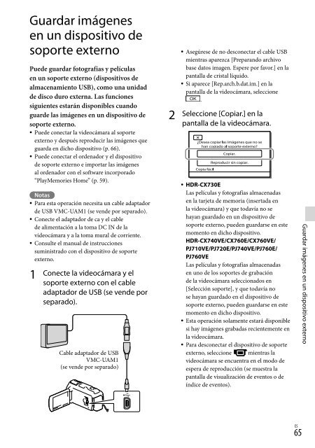 Sony HDR-PJ760E - HDR-PJ760E Consignes d&rsquo;utilisation Espagnol