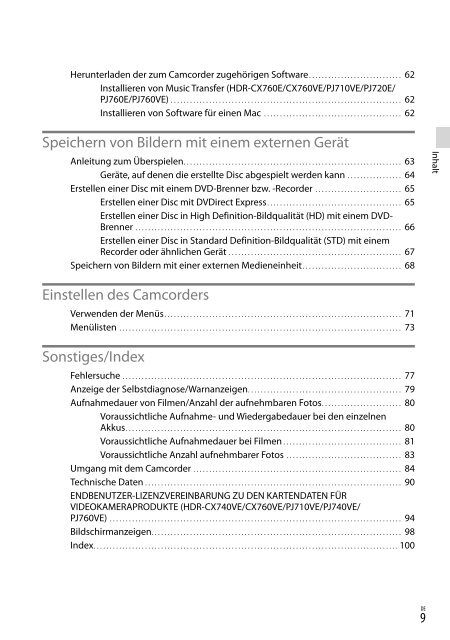 Sony HDR-PJ760E - HDR-PJ760E Consignes d&rsquo;utilisation Fran&ccedil;ais