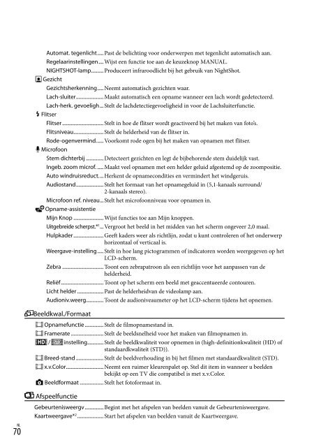 Sony HDR-PJ760E - HDR-PJ760E Consignes d&rsquo;utilisation Fran&ccedil;ais