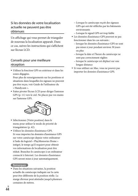 Sony HDR-PJ760E - HDR-PJ760E Consignes d&rsquo;utilisation Fran&ccedil;ais