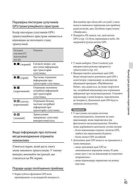 Sony HDR-PJ760E - HDR-PJ760E Consignes d&rsquo;utilisation Ukrainien