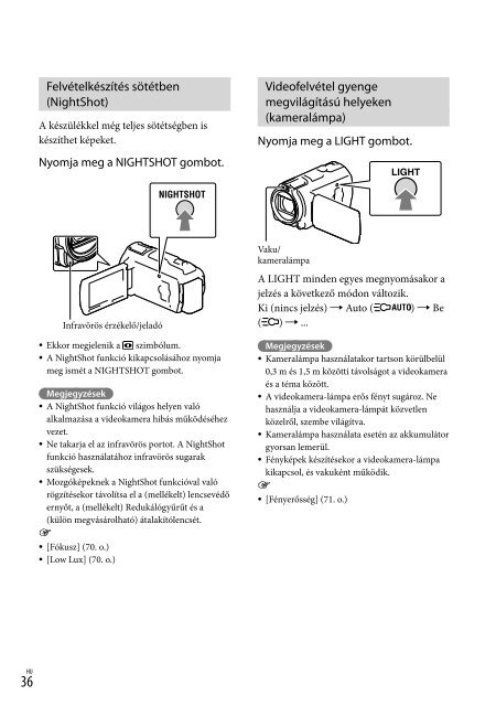 Sony HDR-PJ760E - HDR-PJ760E Consignes d&rsquo;utilisation Hongrois