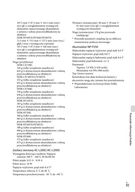 Sony HDR-PJ760E - HDR-PJ760E Consignes d&rsquo;utilisation Hongrois