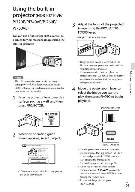 Sony HDR-PJ760E - HDR-PJ760E Consignes d&rsquo;utilisation Anglais