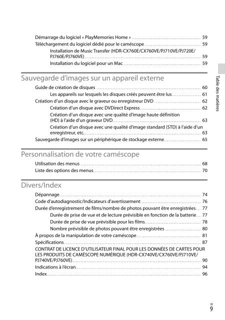 Sony HDR-PJ760E - HDR-PJ760E Consignes d&rsquo;utilisation Allemand