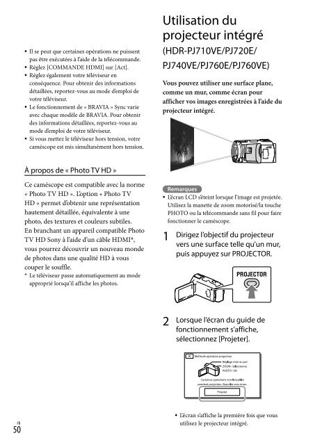 Sony HDR-PJ760E - HDR-PJ760E Consignes d&rsquo;utilisation Allemand