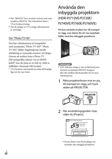 Sony HDR-PJ760E - HDR-PJ760E Consignes d&rsquo;utilisation Roumain