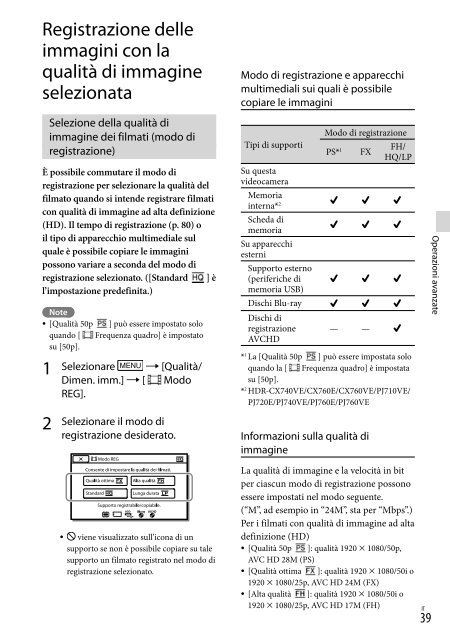 Sony HDR-PJ760E - HDR-PJ760E Consignes d&rsquo;utilisation Italien